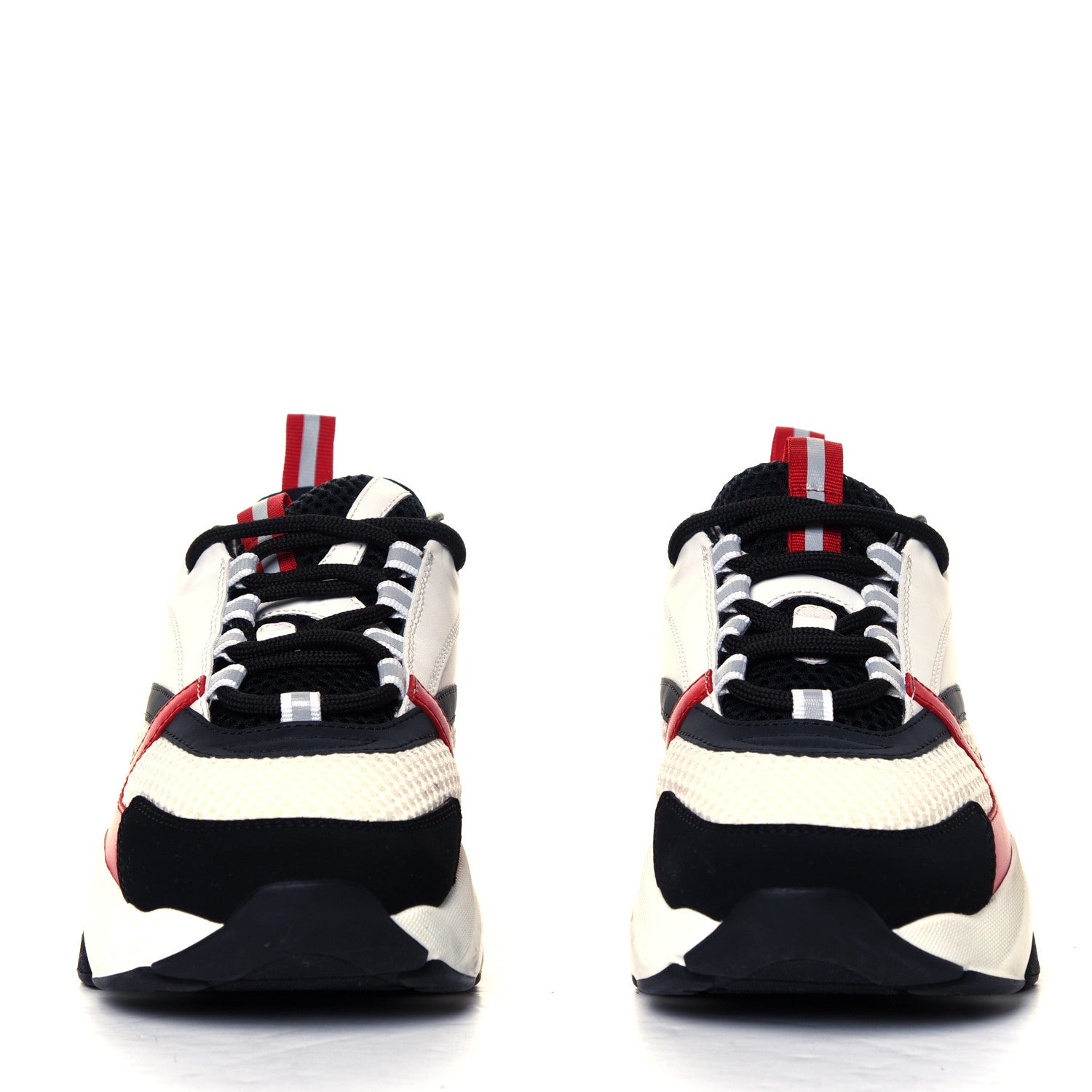 Christian Dior Technical Mesh Calfskin Mens B22 Sneakers 40 Black White Red 2 of 6