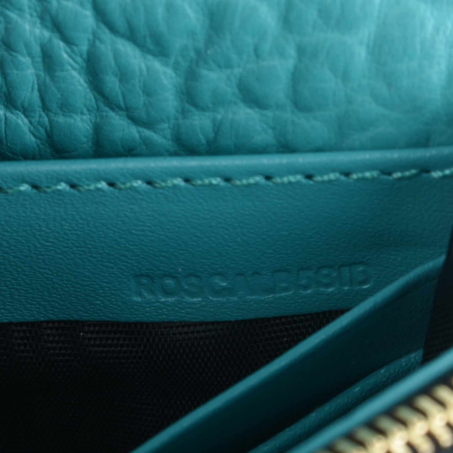 Signature Grain Small Madison Chain Clutch Aqua