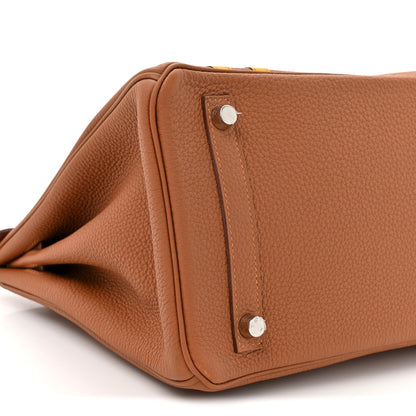 Hermes Togo Swift Officier Birkin 30 Gold Ambre 10 of 14