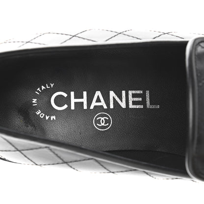 Chanel Calfskin Stitched CC Loafers 38 Black 7 of 12