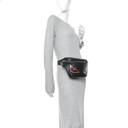 Fendi Vitello Grace Light Century Devil Eyes Belt Bag Black Rosso 2 of 12