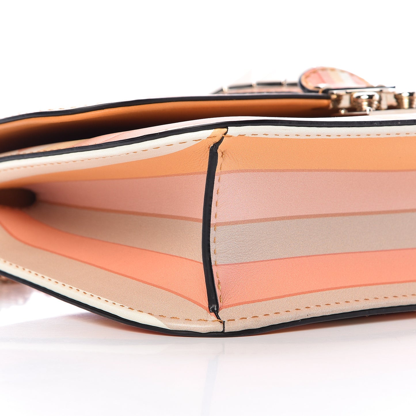 Vitello Native Couture 1975 Medium Glam Lock Rockstud Flap Mandarin Sorbet