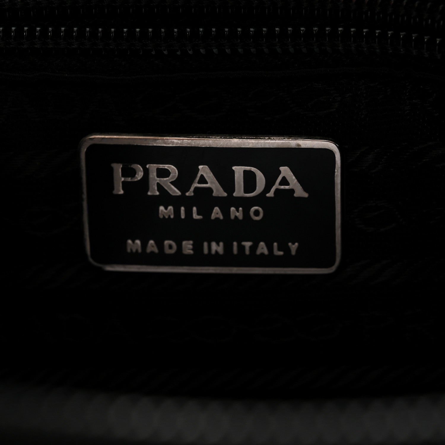 Prada Tessuto Nylon Acciaio Chain Shoulder Bag Black 6 of 11