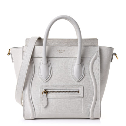 Celine Drummed Calfskin Nano Luggage White 1 of 10