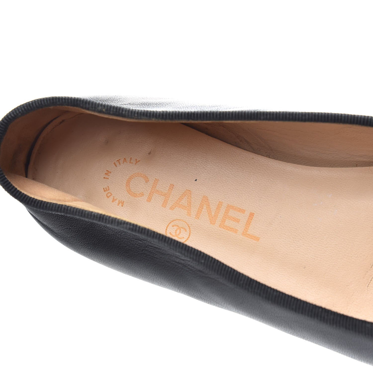Chanel Lambskin Patent Cap Toe Ballerina Flats 38.5 Black 6 of 12