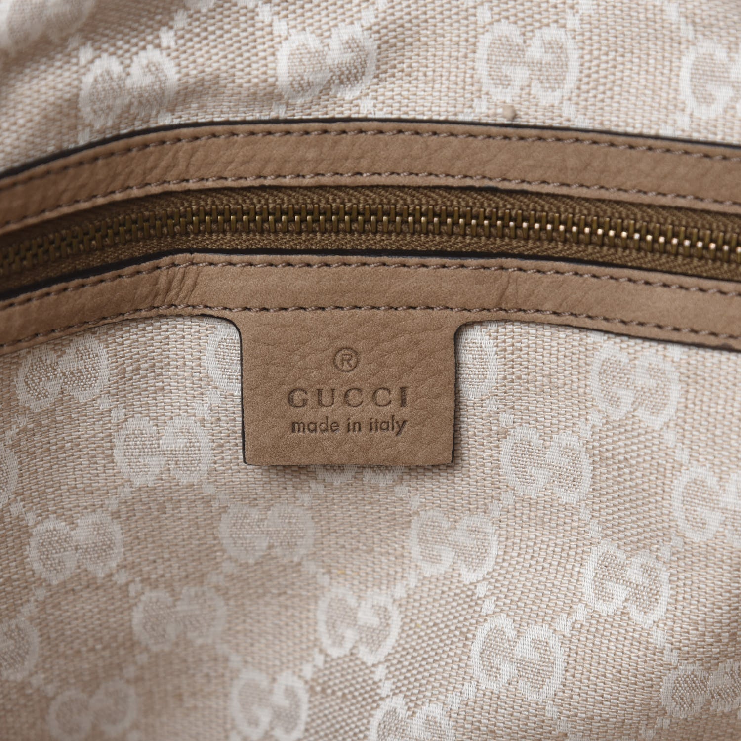 Gucci Nubuck Large Soft Stirrup Shoulder Bag Light Brown 8 of 10
