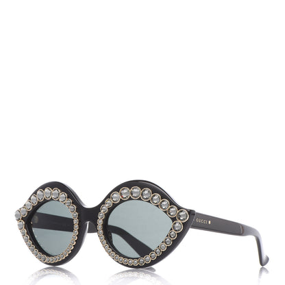 Gucci Acetate Crystal Studded Cat Eye Sunglasses GG3867/S Black 1 of 8