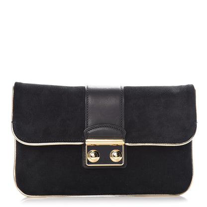 Louis Vuitton Suede SC Slim Clutch Coal 1 of 14