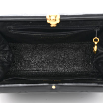Chanel Patent Quilted Frame Evening Bag Black 5 of 13