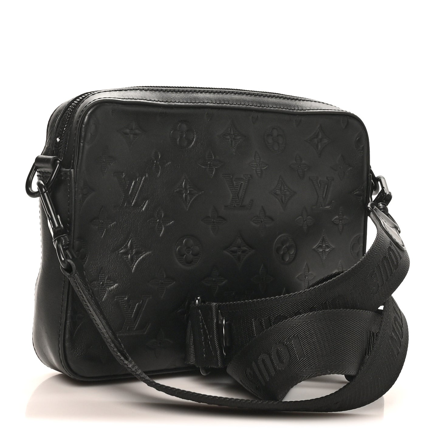 Calfskin Monogram Shadow Duo Messenger Black
