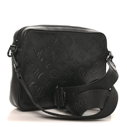 Louis Vuitton Calfskin Monogram Shadow Duo Messenger Black 3 of 9
