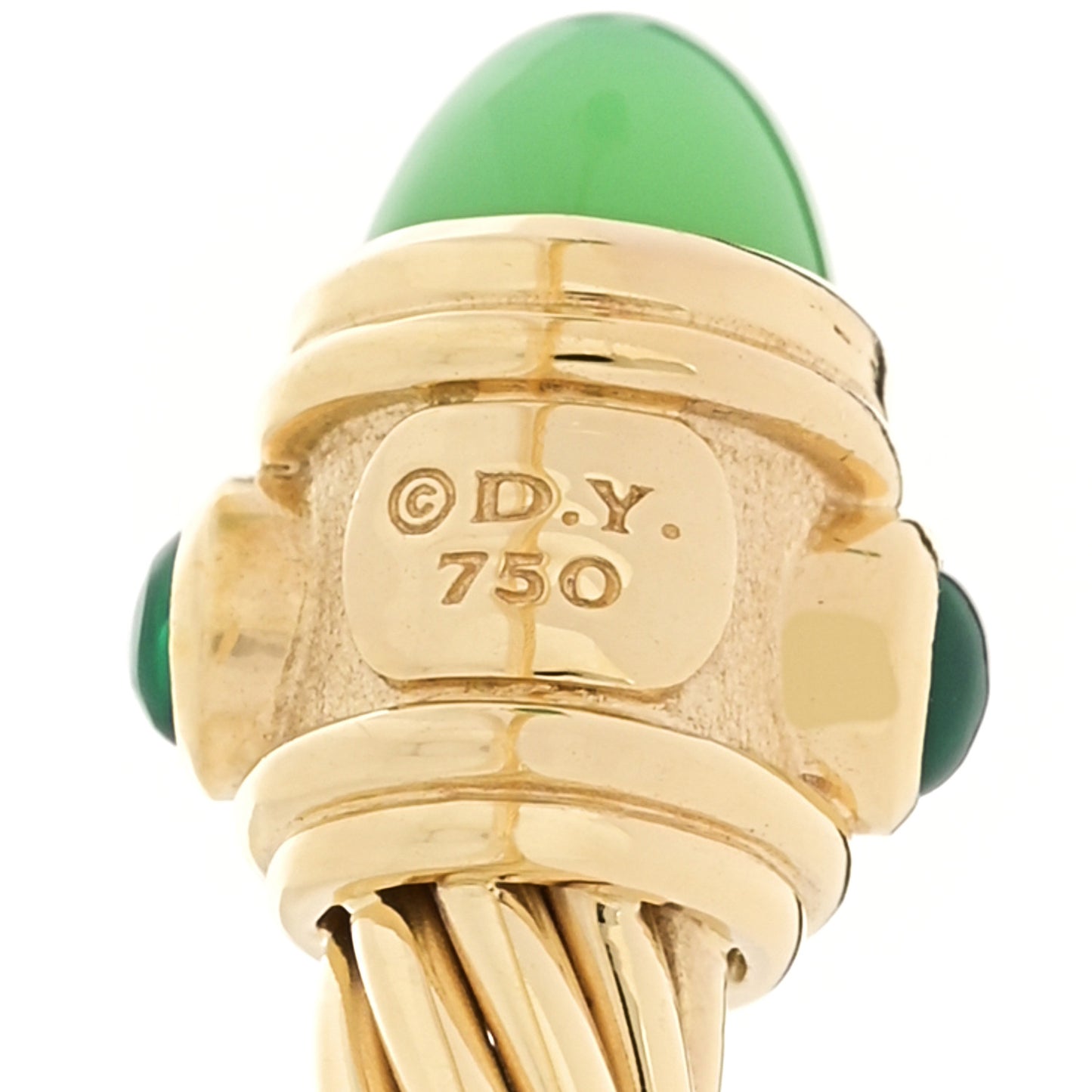 18K Yellow Gold Chrysoprase Peridot Chalcedony 5mm Renaissance Bracelet