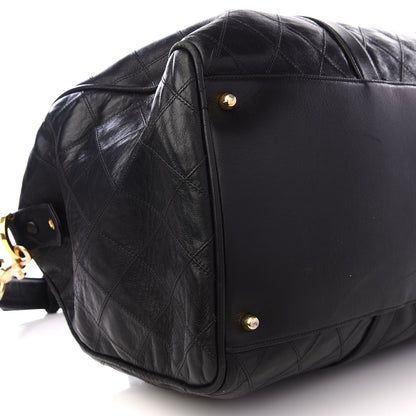 Chanel Calfskin Stitched Duffel Bag Black 6 of 8