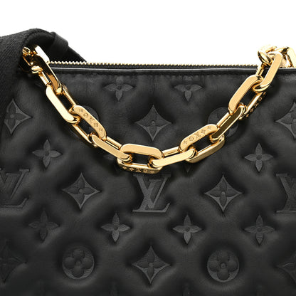Louis Vuitton Lambskin Embossed Monogram Coussin PM Black 9 of 12