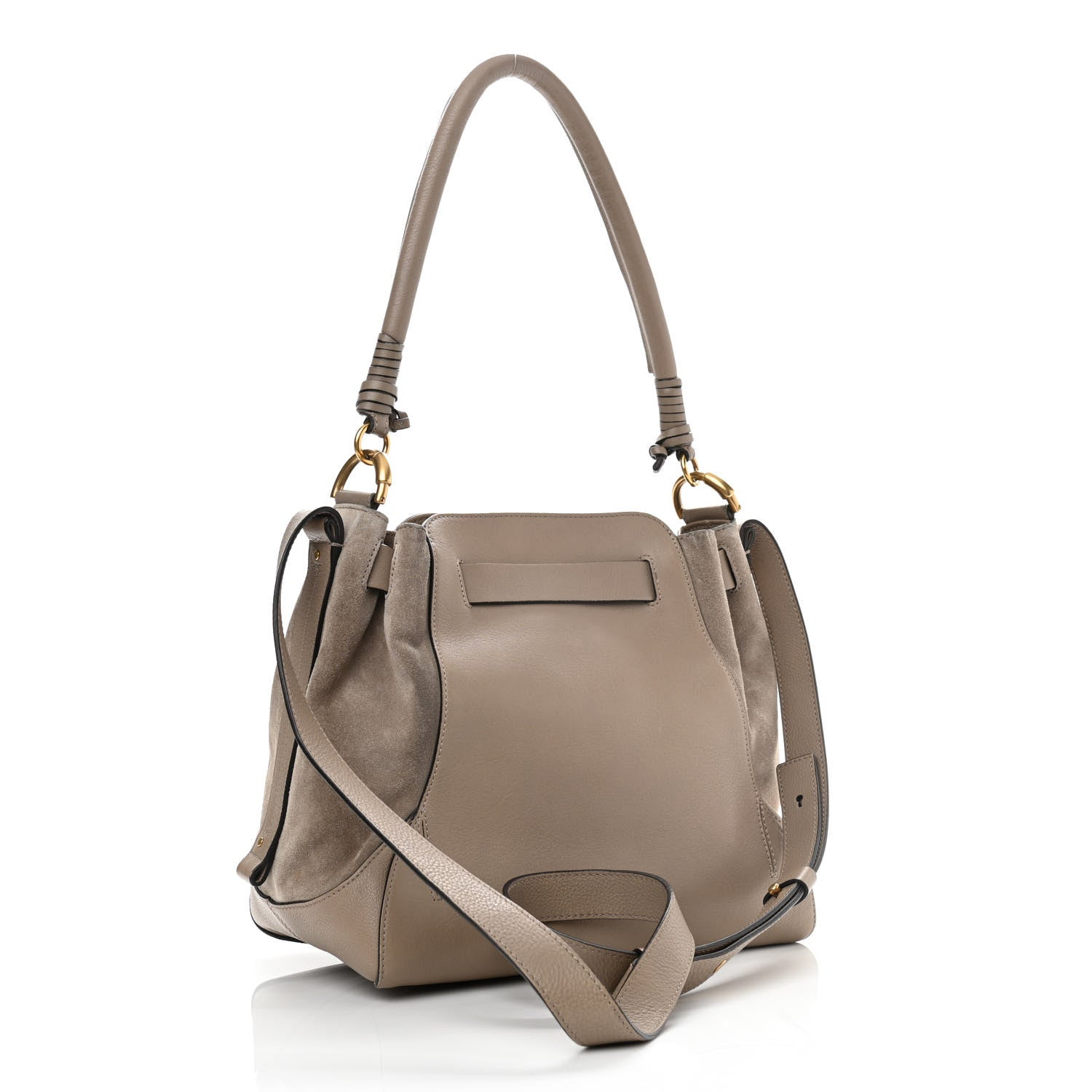 Chloe Suede Calfskin Medium Owen Bucket Bag Motty Grey 3 of 14