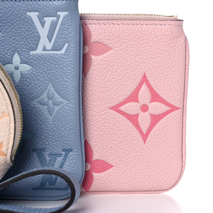 Louis Vuitton Empreinte Monogram Giant By The Pool Trio Pouch Rosebud Summer Blue Cream Saffron 12 of 14