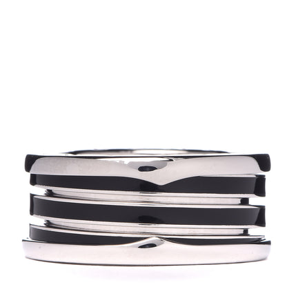 Bulgari 18K White Gold Black Enamel B.Zero1 Three-Band Ring 57 8 3 of 6