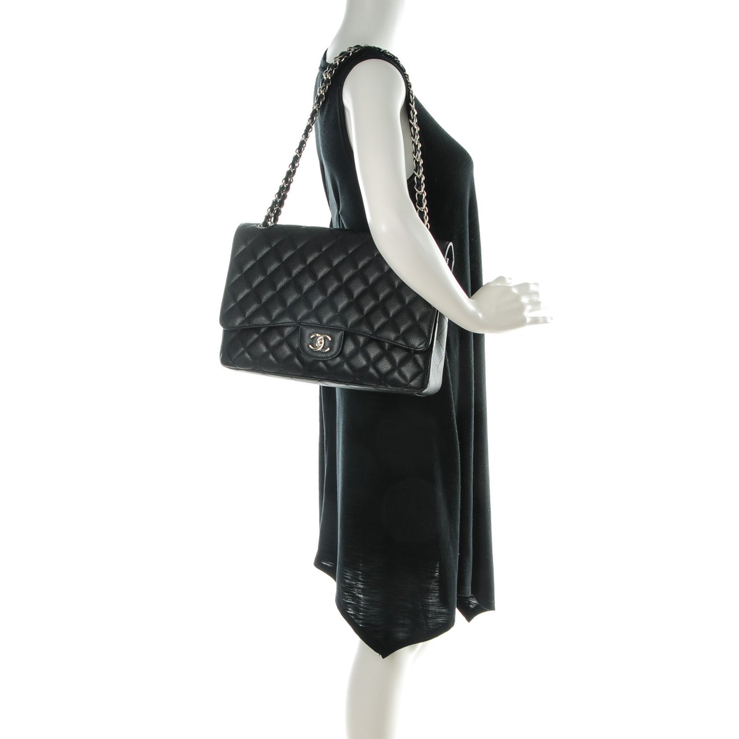 Caviar Quilted Maxi Single Flap Black