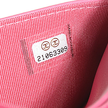 Chanel Faded Lambskin Quilted Zephyr Wallet on Chain WOC Dark Pink 8 of 8