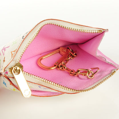 Louis Vuitton Monogram Multicolor Key Pouch White Litchi 9 of 16