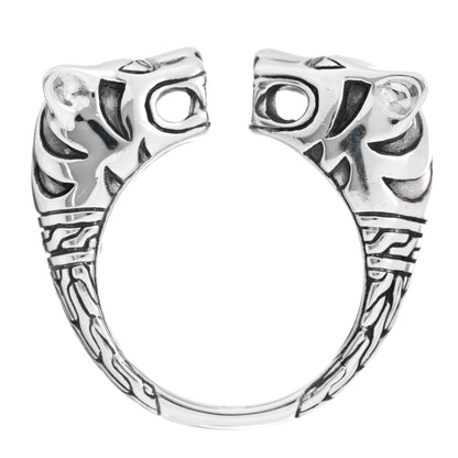 John Hardy Sterling Silver Blue Topaz Macan Tiger Ring 54 6.75 3 of 5