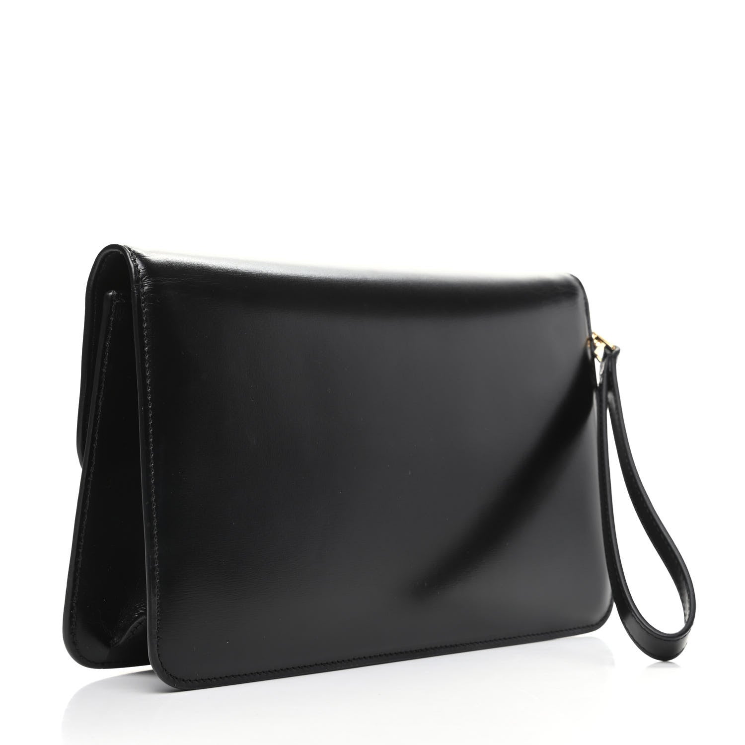 Celine Shiny Calfskin Triomphe Clutch Black 3 of 7