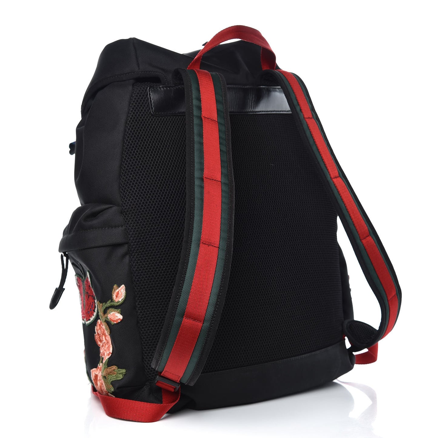 Techno Canvas Web L'Aveugle Par Amour Embroidered Double Buckle Backpack Black