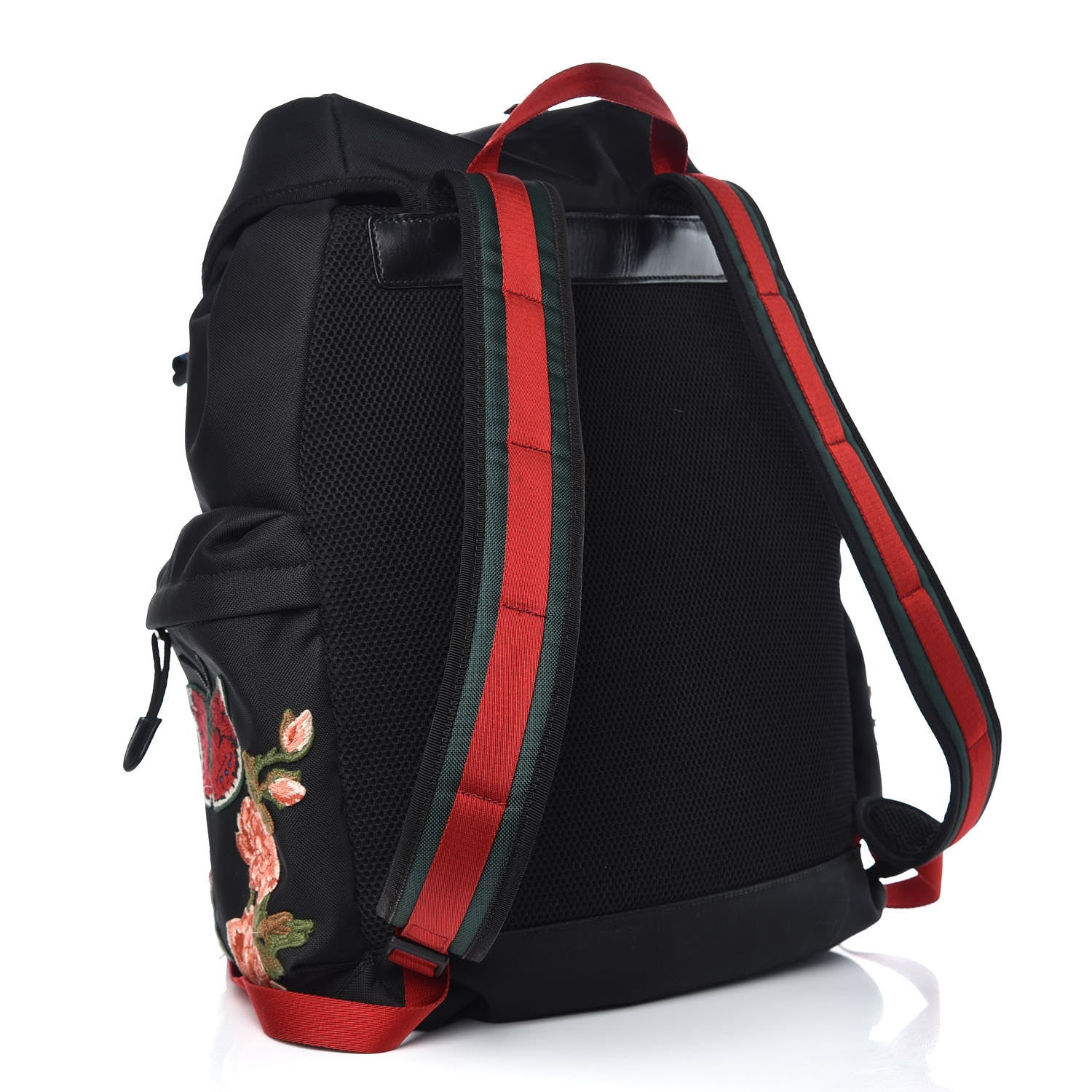 Gucci Techno Canvas Web L'Aveugle Par Amour Embroidered Double Buckle Backpack Black 3 of 14