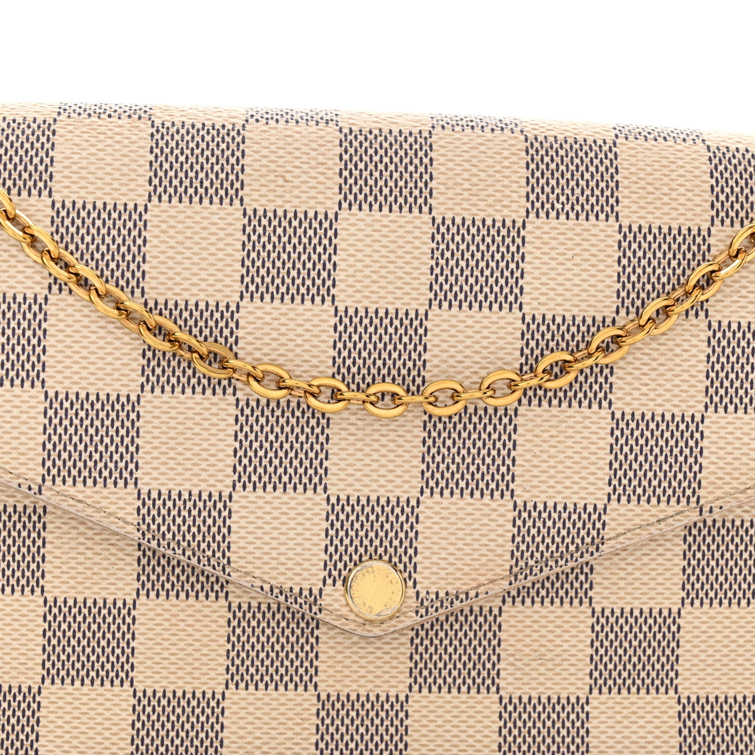 Louis Vuitton Damier Azur Pochette Felicie Chain Wallet Rose Ballerine 9 of 15