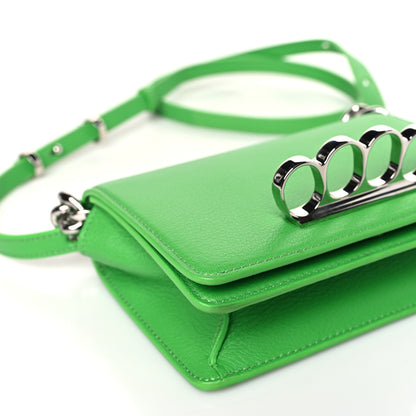 Alexander McQueen Calfskin Four Ring Knuckle Mini Chain Clutch Acid Green 8 of 9