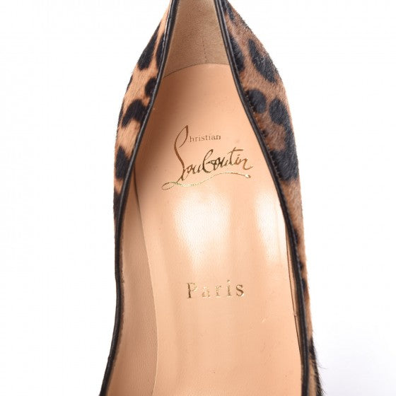 Christian Louboutin Pony Hair Leopard Print Maryl 120 Platform Peep Toe Pumps 36 7 of 8