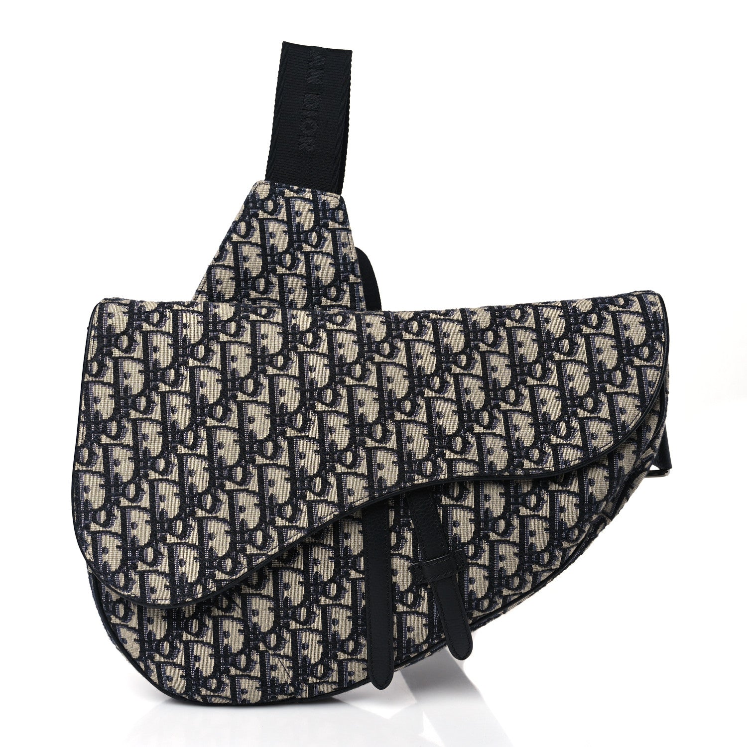 Christian Dior Oblique Mens Saddle Bag Blue 3 of 9