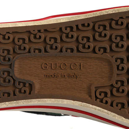 Gucci New Denim GG Monogram Web Womens 1977 Tennis Sneakers 38 Black Ivory 8 of 10