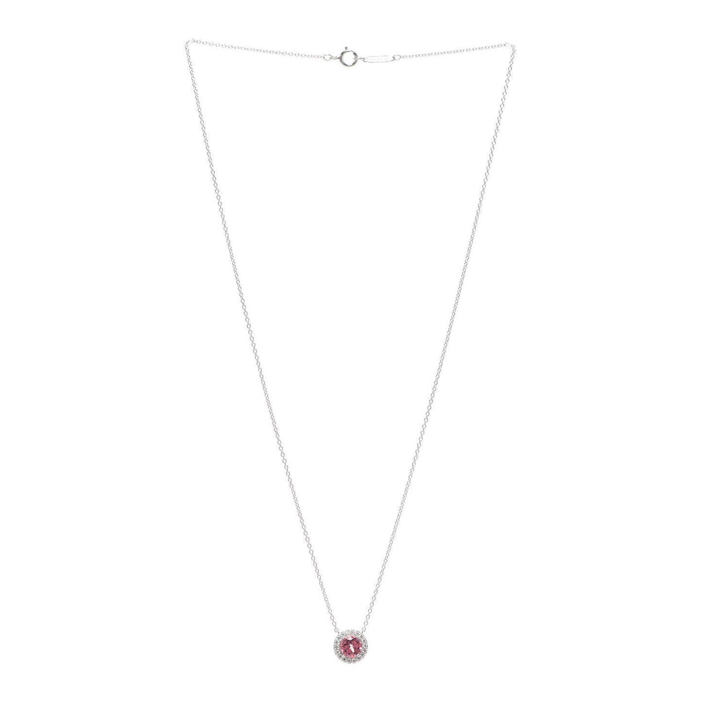 Platinum Diamond Pink Tourmaline Soleste Pendant Necklace