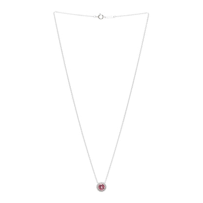 Tiffany Platinum Diamond Pink Tourmaline Soleste Pendant Necklace 3 of 6