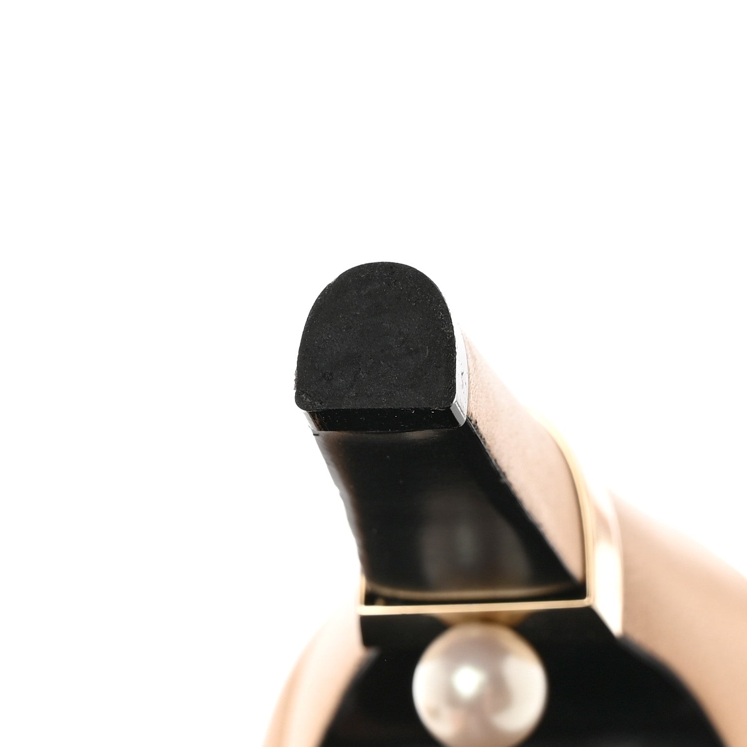Chanel Lambskin Cap Toe Pearl Pumps 38.5 Beige Black 8 of 15