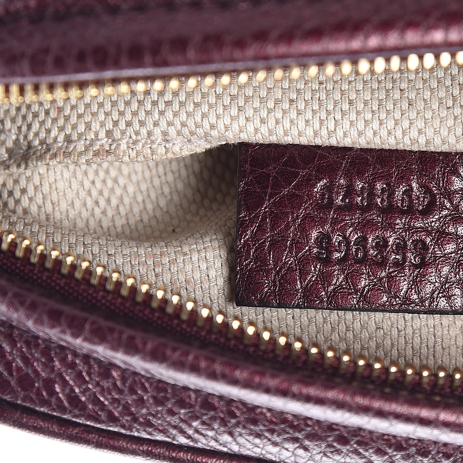 Gucci Metallic Cellarius Calfskin Mini Soho Chain Bag Classic Burgundy 7 of 7