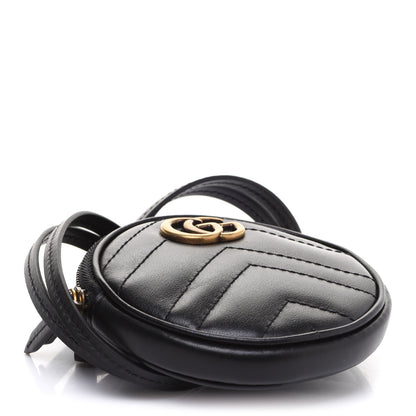 Gucci Calfskin Matelasse GG Marmont Round Mini Bag Black 4 of 9