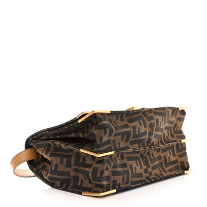 Fendi Zucca Classico No.1 Satchel Tobacco Camel Satin 3 of 10