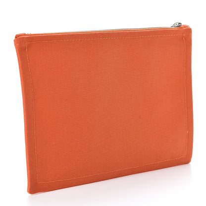 Hermes Toile Flat Yachting Pouch PM Orange 3 of 6
