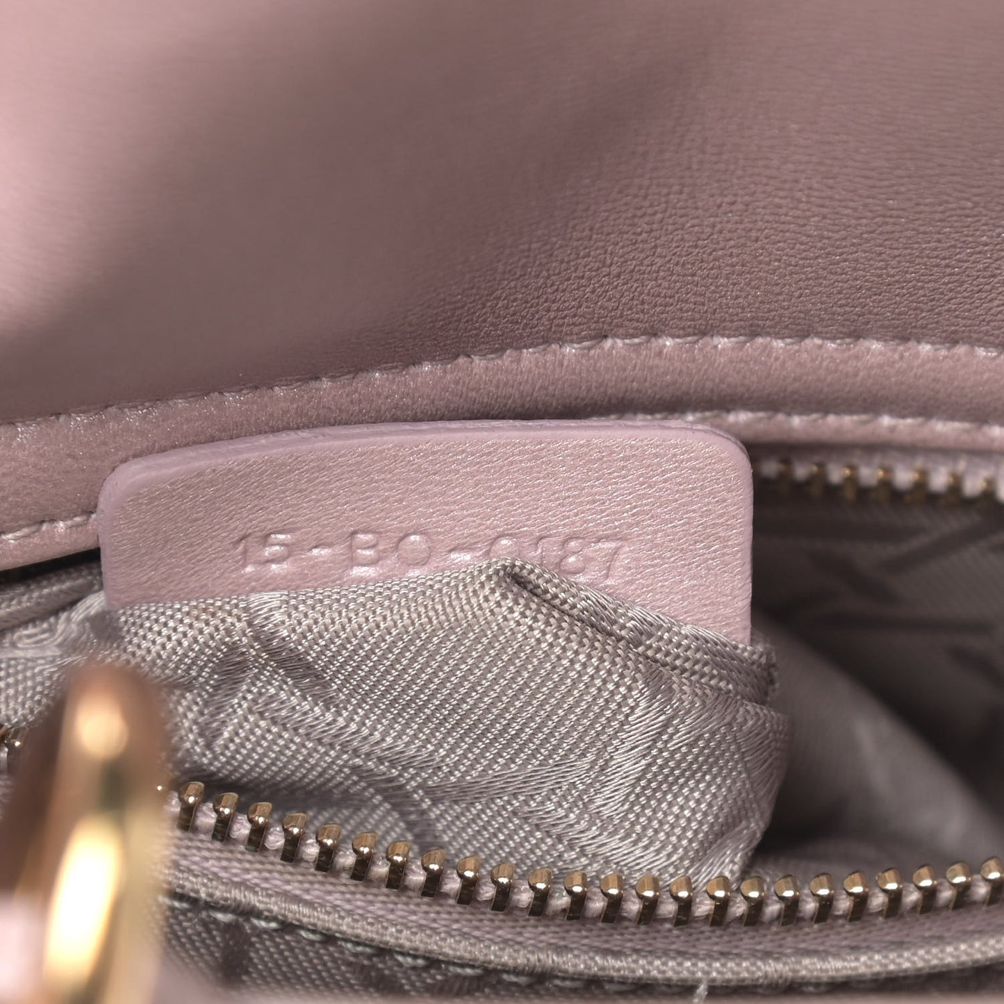 Metallic Lambskin Cannage Mini Lady Dior Lotus