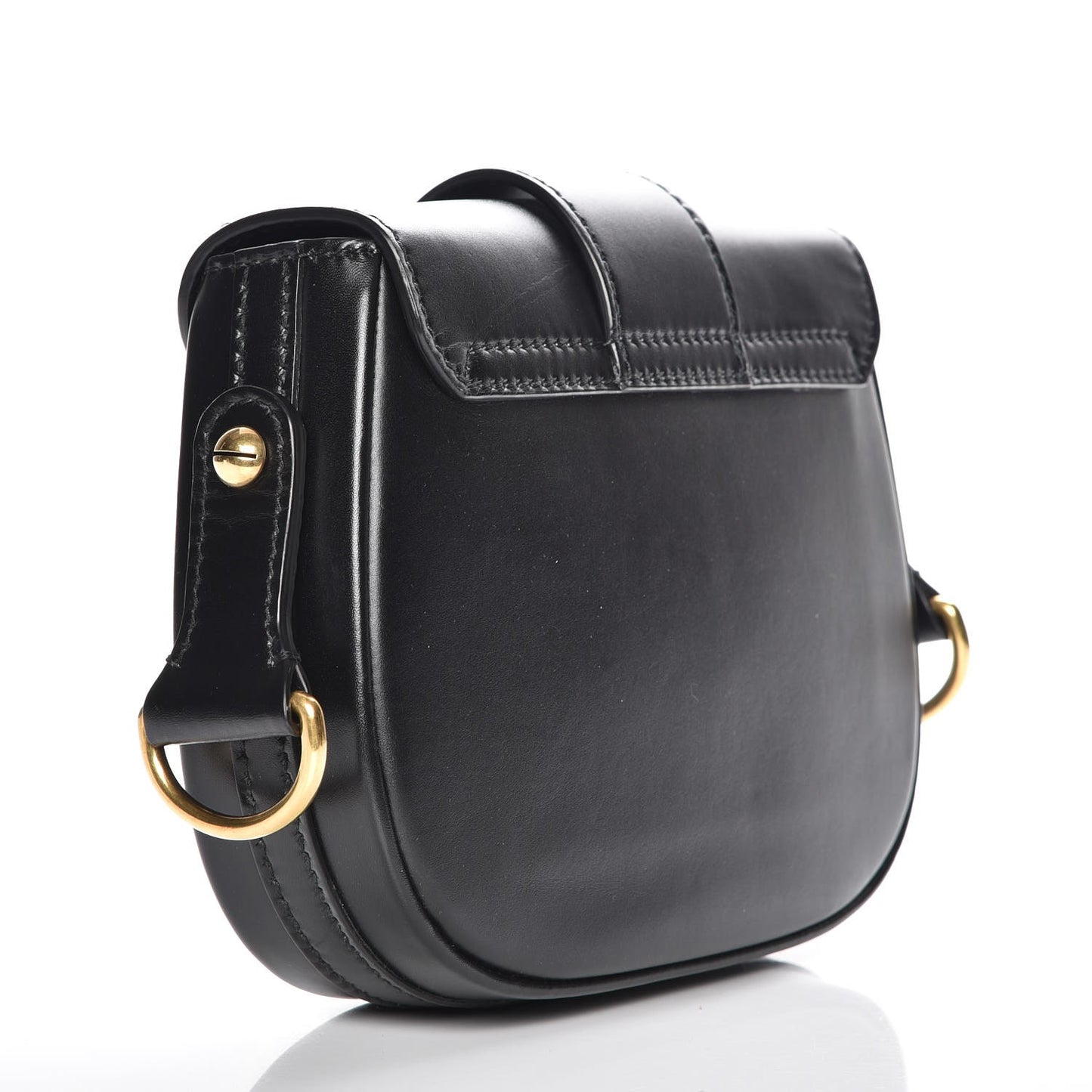 Calfskin D Fence Saddle Bag Black