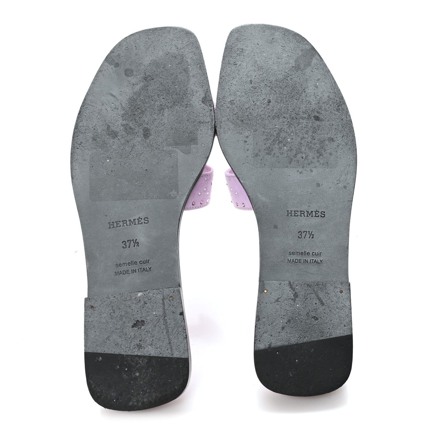 Suede Goatskin Crystal Oran Sandals 37.5 Violet Amethyste