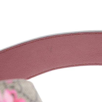 Gucci GG Supreme Monogram Blooms Moon Calfskin Interlocking G 37mm Belt 85 34 Beige Ebony Multicolor Dry Rose 5 of 7