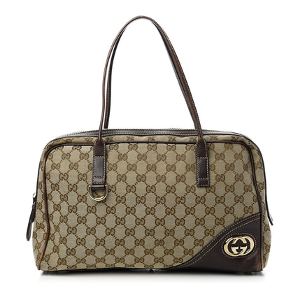 Gucci Monogram New Britt Medium Boston Dark Brown 1 of 11
