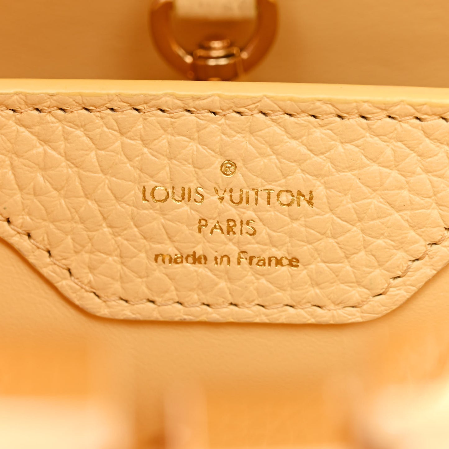 Canvas Taurillon Capucines BB Plume Yellow