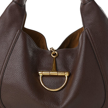 Gucci Grained Calfskin Softbit Maxi Shoulder Bag Dark Brown 7 of 9