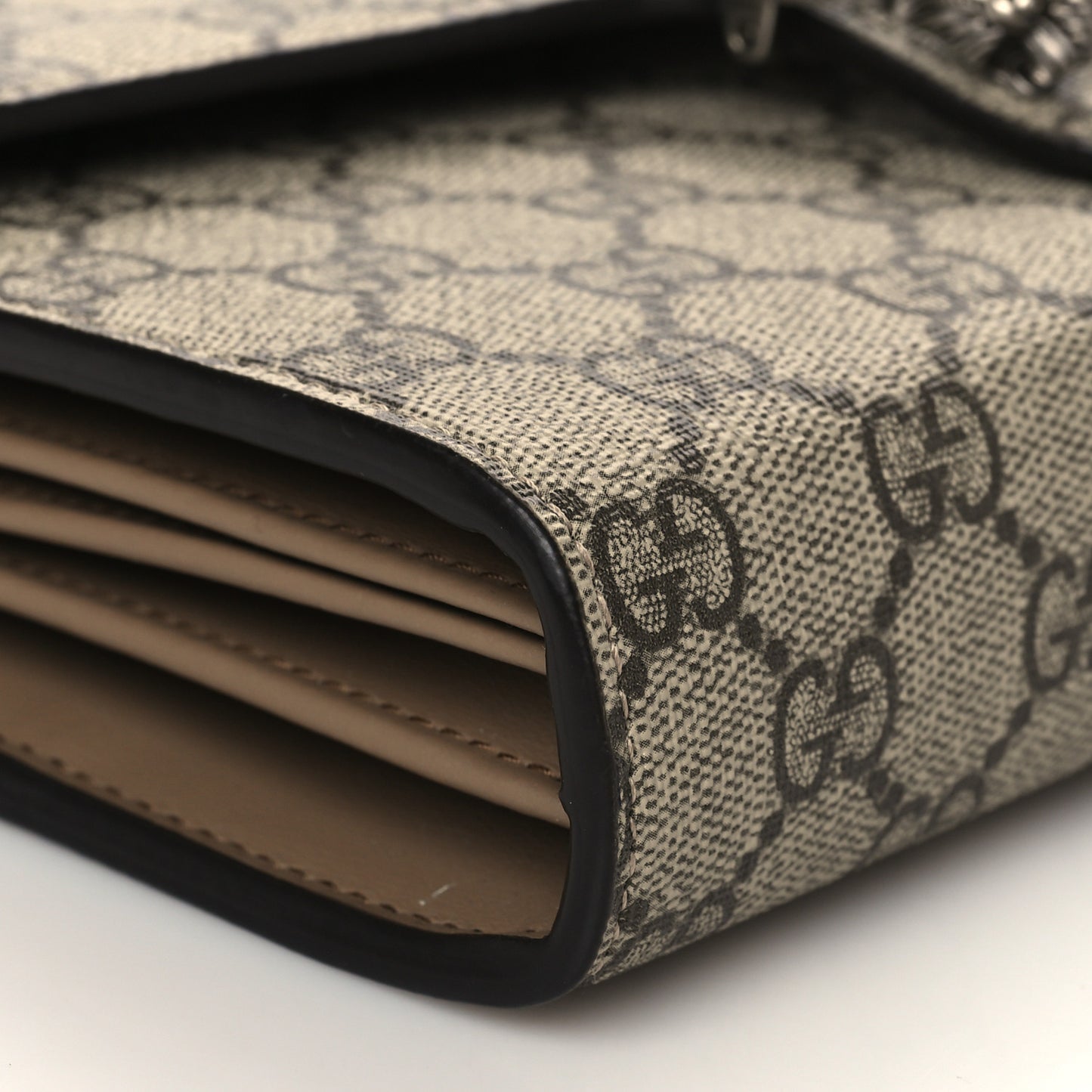 GG Supreme Monogram Mini Dionysus Chain Wallet Beige Taupe