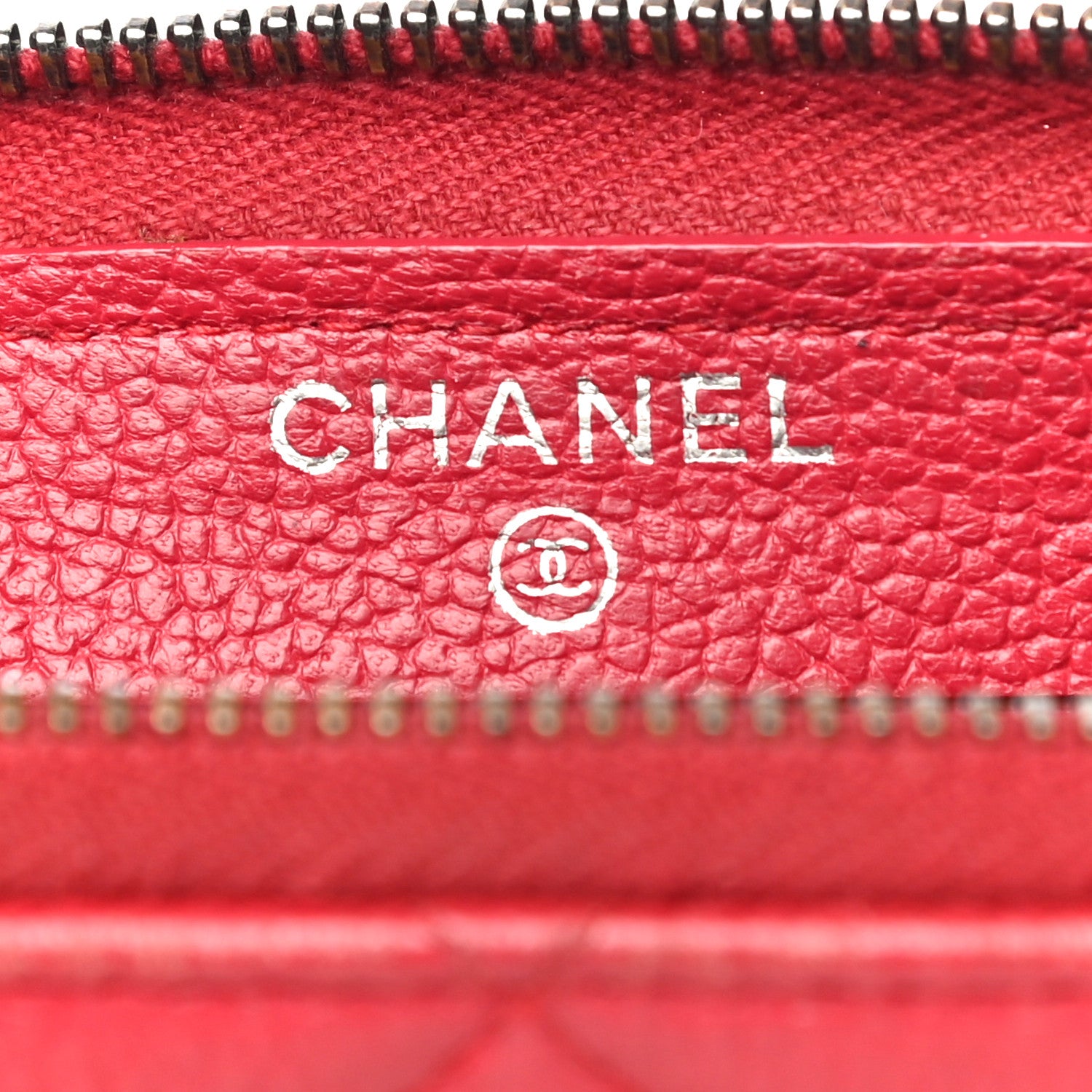 Chanel Caviar Quilted Small Zip Around Wallet Red 6 of 19