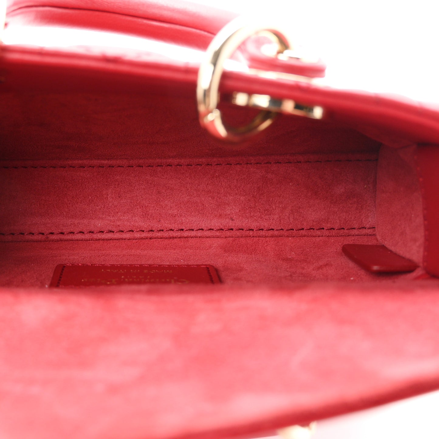 Lambskin Cannage Dioramour Micro Lady D-Joy Red